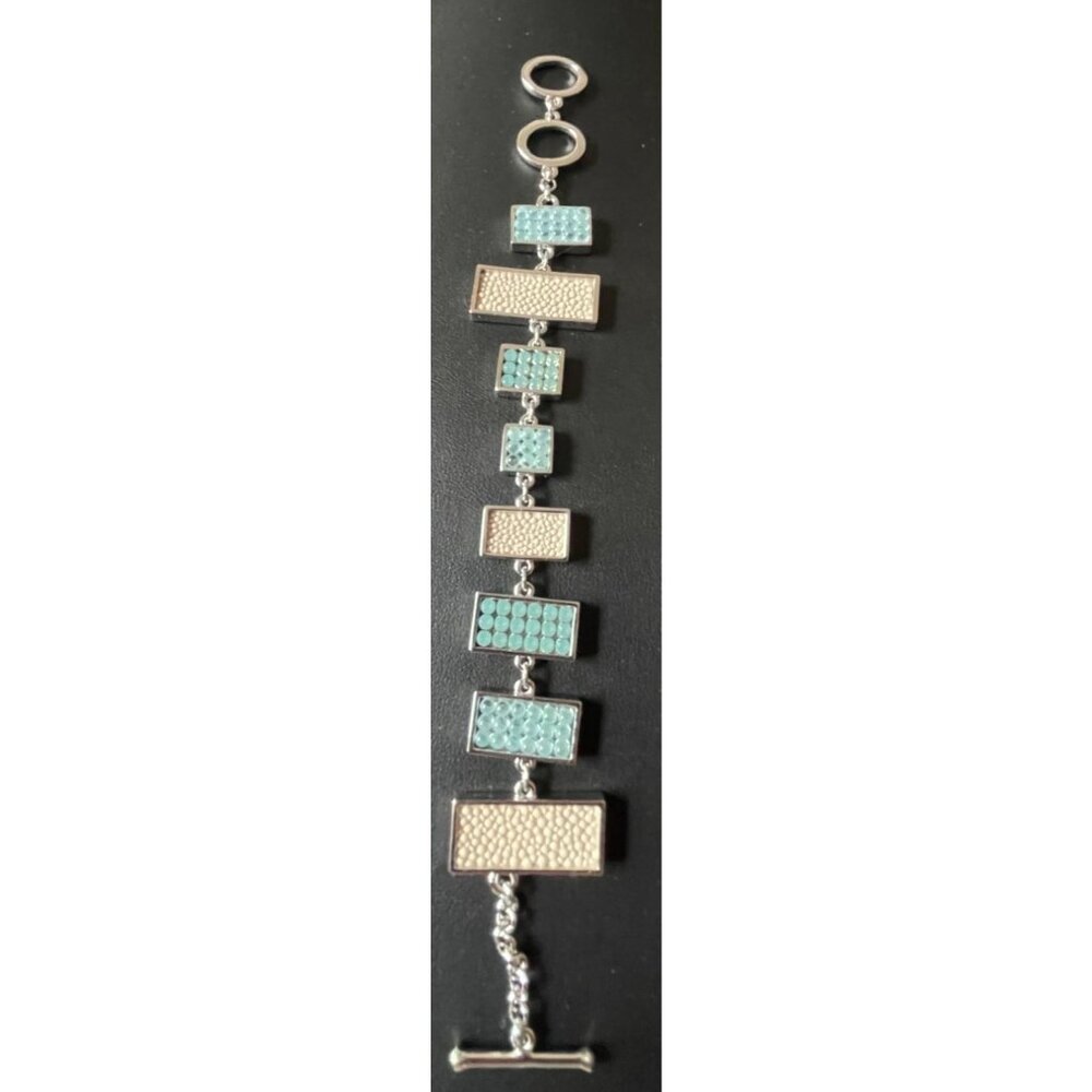 Swarovski Blue & Green Rectangular Crystal Bracel… - image 5